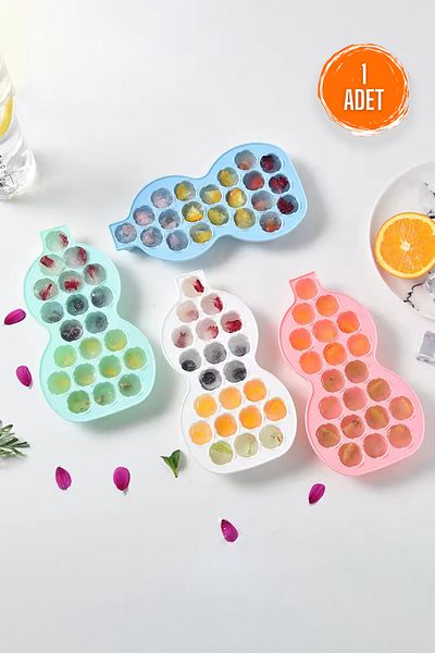 Factorial Ice Mold 1Pc Rose-Shaped Ice Cubes with 21 Chamber Juice Jelly Ice Cream Beverage Making