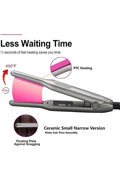 Lumely 2 in 1 Hair Straightener,Adjustable Temperature Straight with 1/3 inch Beard,Instant Heating