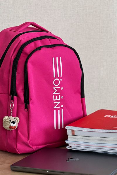 FCSTORE Unisex PinkSport Backpack Μεσαίο, 45x30cm 24lt Τσάντα Ταξιδίου + Μπρελόκ Bear