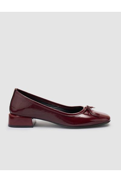 Cabani 100% Genuine Leather Claret Red Women's Ballerinas