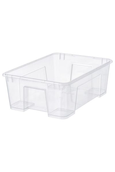 IKEA SAMLA Transparent Storage Box – 39x28x14 cm, 11L – Stackable & Durable