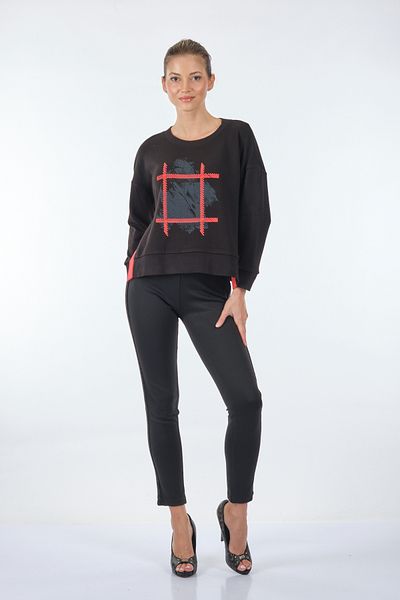 Ysatis Tricotaj de damă negru cu mânecă lungă cu gât rotund 22237500105