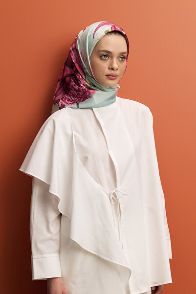 Qef Floral Mix Twill Silk Scarf