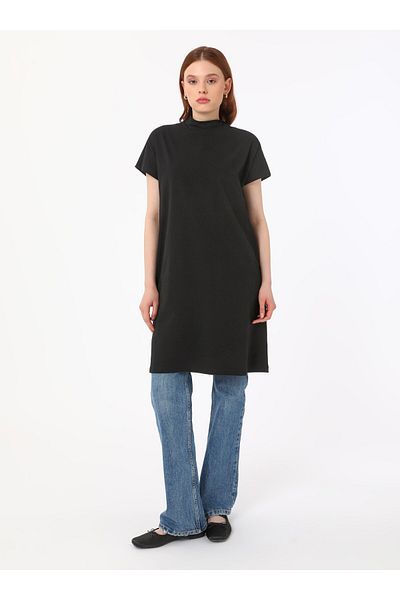 Benin High Collar Low Sleeve Benin Tshirt - Black - Benin