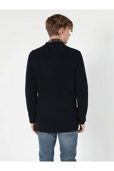 Colin's Slim Fit Men's Navy Blue Cardigan