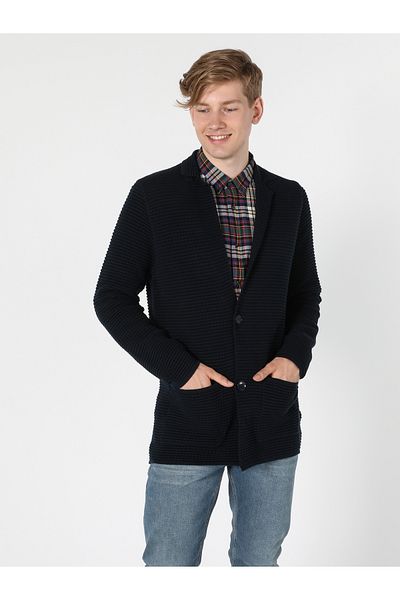 Colin's Slim Fit Men's Navy Blue Cardigan