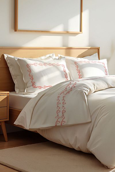 Nazik Home Set cuvertură de pilota dublu din satin de bumbac cu model Çınar, 6 piese