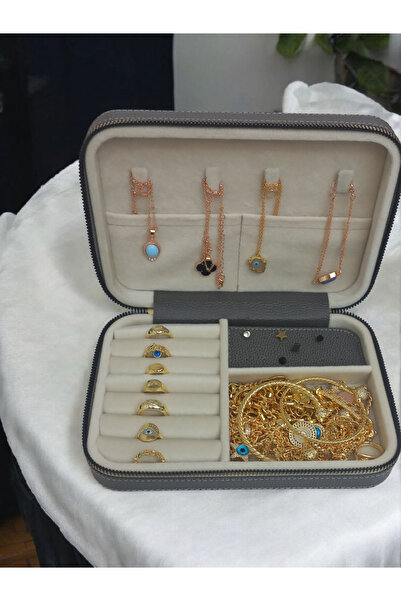 Moda fiesta صندوق تخزين مجوهرات منظم مقاس كبير (14×21) حقيبة مجوهرات للسفر حا...