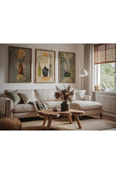 ARTCASTLE Set de 3 vaze cu rame din lemn