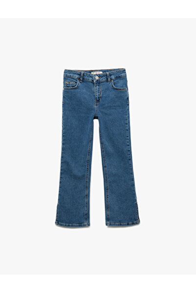 Koton Pantaloni de jeans evazați din bumbac, cu detaliu cu fante