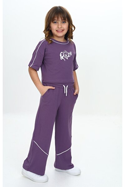 Toontoy Σετ αθλητικής φόρμας για κορίτσια Queen με τύπωμα Crop