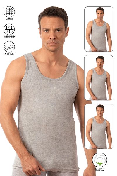ÖZKAN underwear Men's Athlete - 100% Cotton, Flexible and Comfortable, Thick Strap, Pack of 3