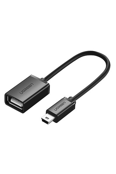 Ugreen |كابل OTG من منفذ USB صغير بخمسة دبابيس ذكر إلى منفذ USB 2.0 A أنثى بطول 10 سم |رمادي