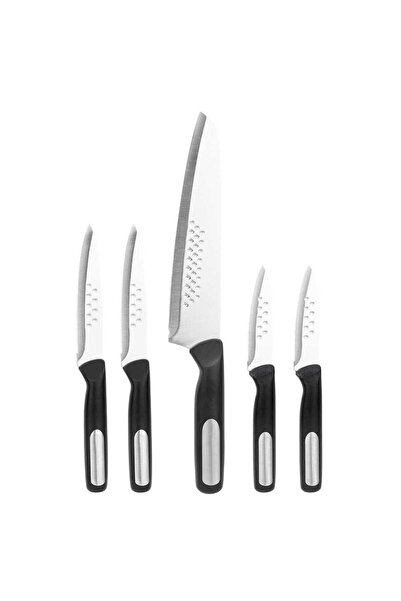 Tantitoni 5 Parça Siyah Metal Detaylı Bıçak Seti