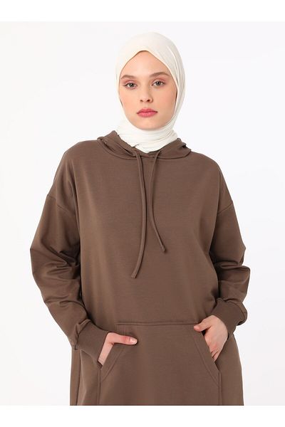 Benin Long Sweatshirt with Kangaroo Pocket and Door - Dark Vision - Benin
