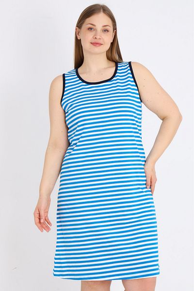 İntensive Rochie de damă 100% bumbac cu dungi cu bretele
