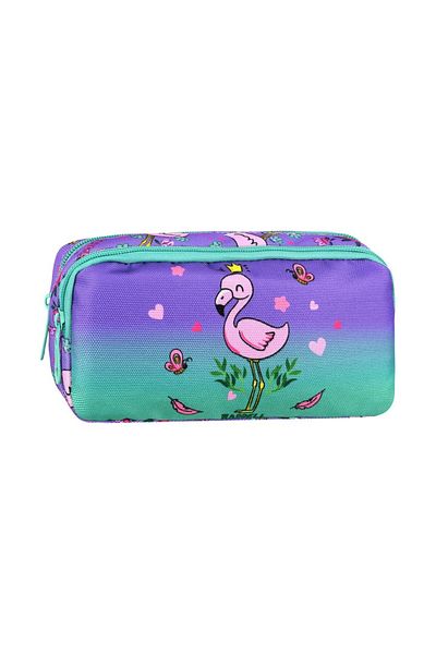 GENC DIJITAL BASKI Licensed Flamingo Double Eyed Pen Holder Bag