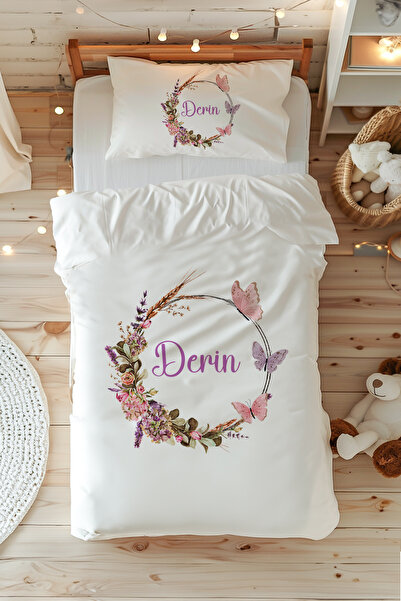Personalized Single 100% Cotton Duvet Cover Set (160X220 cm) Flower Circle