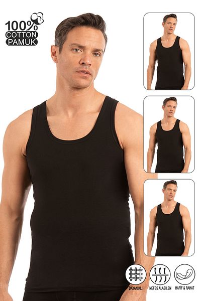 ÖZKAN underwear Men's Athlete - 100% Cotton, Flexible and Comfortable, Thick Strap, Pack of 3
