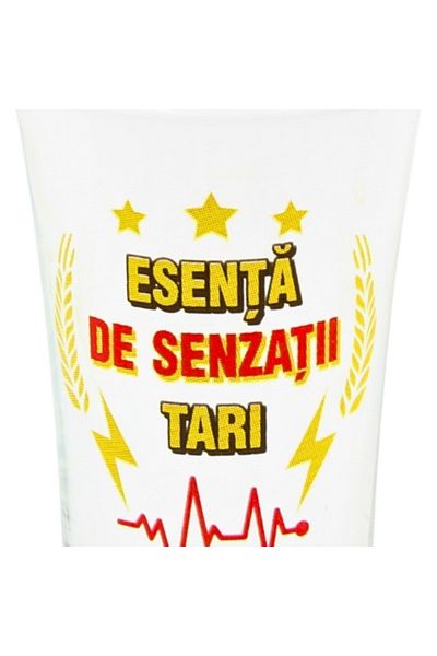BM GİFT DESİGN Shot glass, 7cm, with the message Essence of thrills
