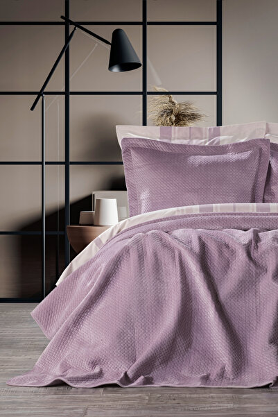 ZEBRACASA Scala Lila Çift Kişilik Yatak Örtüsü