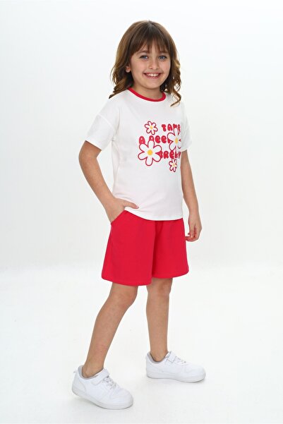 Toontoy Girl's Floral Printed Shorts Suit