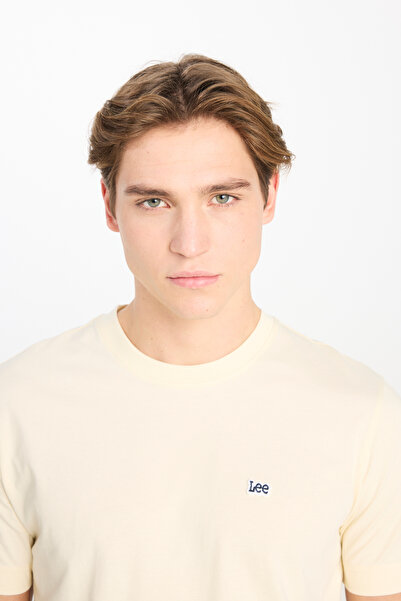 Lee Regular Fit Regular Cut Crew Neck Ecru T-Shirt
