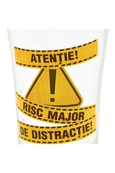 BM GİFT DESİGN Shot glass, 7cm, with the message Warning! Major risk of fun!