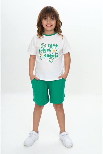 Toontoy Girl's Floral Printed Shorts Suit