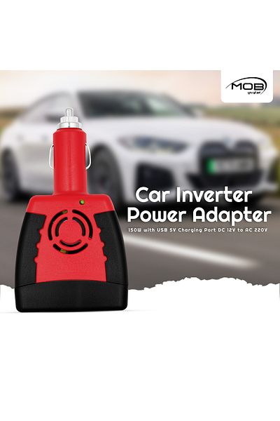 Mob 150W Car Power Inverter with USB Port, DC 12V to AC 110V/220V Adapter for Vehicle Electronics