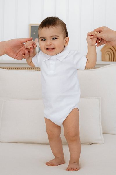Lilabio 100% Cotton Short Sleeve Polo Neck Baby Body