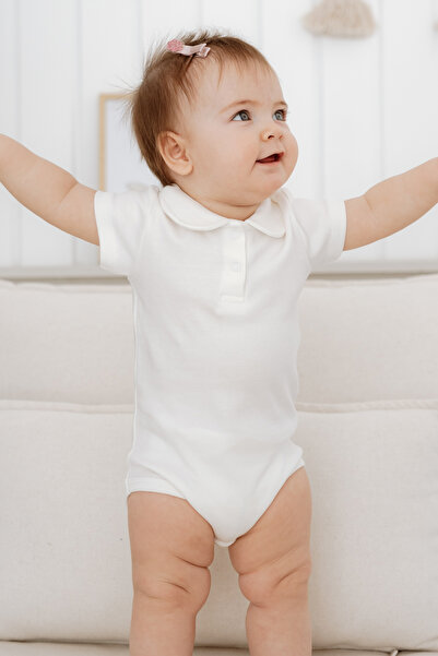 Lilabio %100 Pamuk Kısa Kollu Polo Yaka Bebek Body