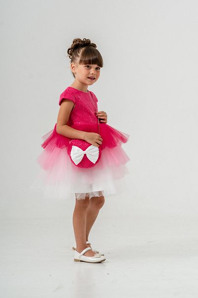Eray Kids Τσάντα Sequins Sequin Φούστα Πολυεπίπεδη Βραδινό Φόρεμα για κορίτσια