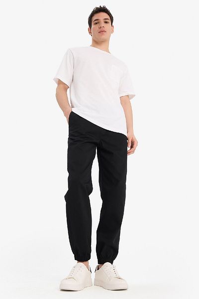 DeFacto 100% βαμβακερό Jogger Slim Fit Slim Fit Lace Up Παντελόνι Gabardine D8607ax25sp