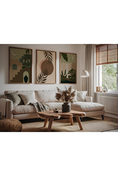 ARTCASTLE Set de 3 tablouri cu ramă din lemn Mix