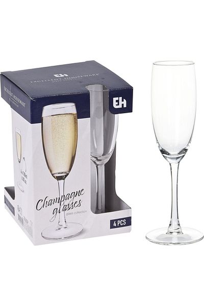 Excellent Houseware Set of 4 champagne stemware glasses 180ml