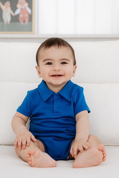 Lilabio 100% Cotton Short Sleeve Polo Neck Baby Body