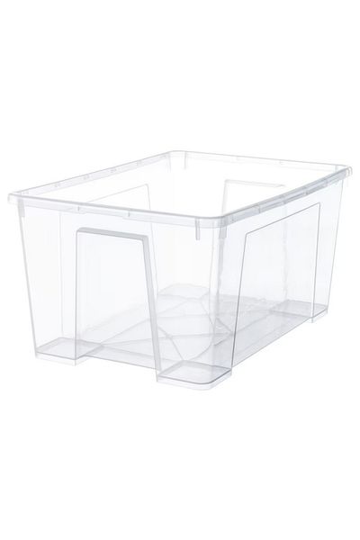 IKEA SAMLA Transparent Storage Box – 56x39x28 cm, 45L | Stackable & Durable