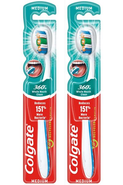 Colgate ToothbrUSh T/B 360 Medium X 2