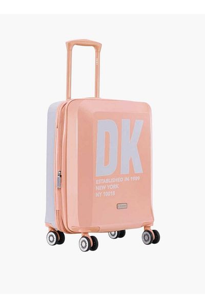Dkny Logo Print Hardcase Trolley Bag with Retractable Handle _20-S - Cabin