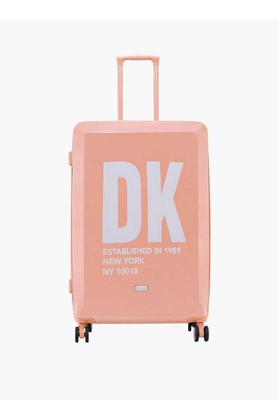 Dkny Logo Print Hardcase Trolley Bag with Retractable Handle _28-L - Check-In