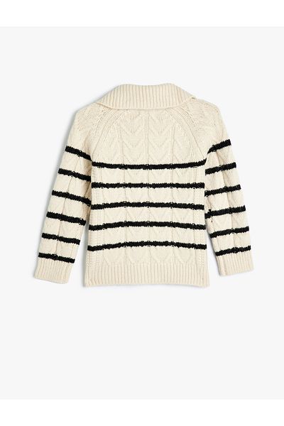 Koton Basic Knitwear Cardigan Long Sleeve Zipper Closure Stand Collar