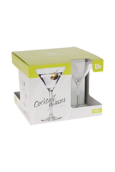 Excellent Houseware Set of 4 stemmed Cocktail glasses, 260 ml, Excellent Houseware