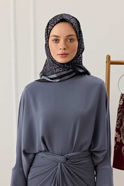 Qef Twill Silk Scarf - Tina Black