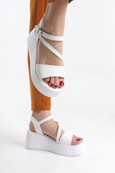 Limeo Висока підошва, перехресні тонкі ремінці, відкритий верх, пряжка, літні жіночі сандалі