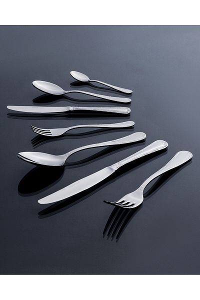 Madame Coco Likya 42 Piece Fork Knife Spoon Set - Silver