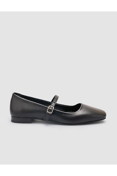 Cabani 100% Genuine Leather Black Women's Ballerinas