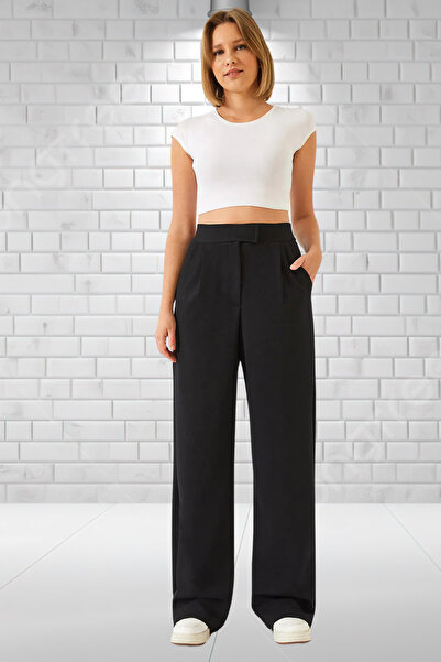 mymoda Waist Pleat High Waist Dart Trousers