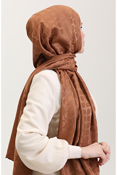 sefamerve Σάλι ζακάρ με μοτίβο Bloom 90183-16 Μαύρισμα