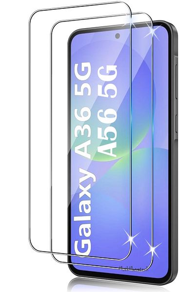 m.tk moveteck واقي شاشة متوافق مع هاتف Samsung Galaxy A36 / A56، زجاج مقاوم للكسر، زجاج مقسى 9H، شفاف